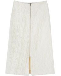 Jil Sander - Textured-Finish Zip-Up Midi Skirt - Lyst