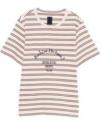 Juun.J - Striped Logo-Print T-Shirt - Lyst