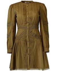 Ulla Johnson - Mini Elysia Pin-Tucked Lace-Trim Dress - Lyst