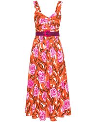 Diane von Furstenberg - Elisa Palm Floral-print Dress - Lyst