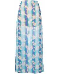Nina Ricci - Floral-Print Straight Maxi Skirt - Lyst