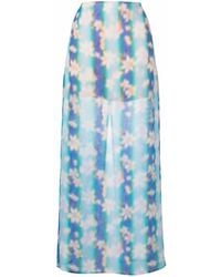 Nina Ricci - Floral-Print Straight Maxi Skirt - Lyst