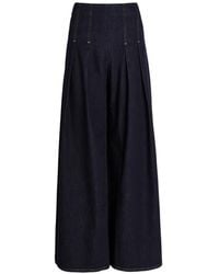 Alice + Olivia - Henry Pleated Wide-Leg Jeans - Lyst