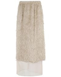 Alysi - Fringed Maxi Skirt - Lyst