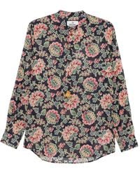 Vivienne Westwood - Dark Floral Print Mock Neck Shirt - Lyst