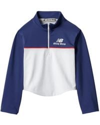 Miu Miu - X New Balance Logo-Print Long-Sleeves T-Shirt - Lyst