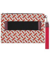 Burberry Clutch mit Monogramm-Print - Rot