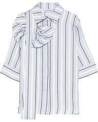 Dice Kayek - Bow-Detail Striped Shirt - Lyst