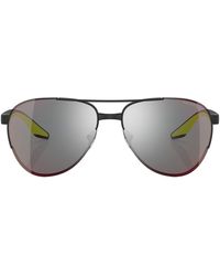 Prada Linea Rossa - Logo-print Sunglasses - Lyst