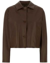 SANTORO - Buttoned Leather Jacket - Lyst