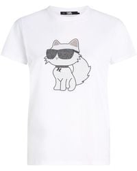 Karl Lagerfeld - Ikonik 2.0 Choupette Rhinestone-embellished T-shirt - Lyst