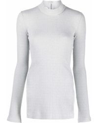 Helmut Lang - Haut En Maille Nervurée À Manches Longues - Lyst