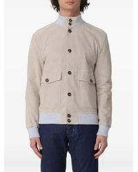 Eleventy - Suede Bomber Jacket - Lyst