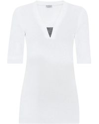 Brunello Cucinelli - V-Neck T-Shirt - Lyst