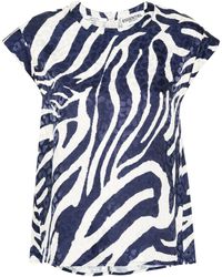 Essentiel Antwerp - Leopard-jacquard printed blouse - Lyst