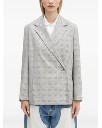KENZO - Patterned Double-Breasted Blazer - Lyst