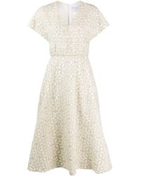 Harris Wharf London Robe mi-longue à fleurs - Neutre