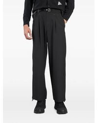 and wander - Pleated Belted Straight-Leg Trousers - Lyst