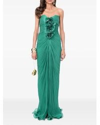 Ana Radu - Floral-Detail Pleated Maxi Dress - Lyst