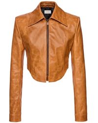 Magda Butrym - Cropped Leather Jacket - Lyst