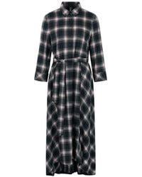 Marc Cain - Check-Print Belted Shirt Midi Dress - Lyst