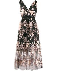 tatum floral embroidered tulle evening dress