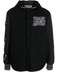 Versace - Logo-patch Hooded Bomber Jacket - Lyst