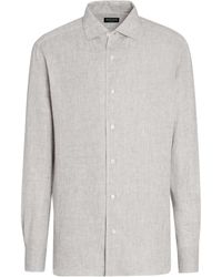 ZEGNA - Oasi Long-Sleeve Linen Shirt - Lyst