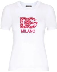 Dolce & Gabbana - T-Shirt Mit Logo-Print - Lyst