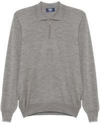 Fedeli - Fein Gestricktes Poloshirt - Lyst