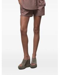 CAYET - Anita Vertical-Stripe Shorts - Lyst