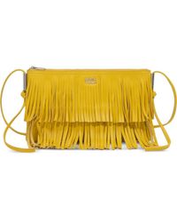 Bimba Y Lola - Petite Pochette En Cuir Citron À Franges - Lyst