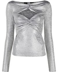 Karl Lagerfeld - T-shirt con cut-out - Lyst