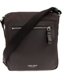 Giorgio Armani - Logo-Stamp Crossbody Bag - Lyst