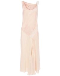 Victoria Beckham - Lace-Trim Midi Dress - Lyst