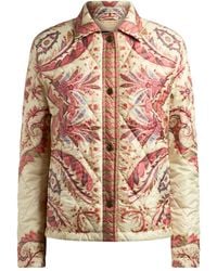 Etro - Gewatteerd Jack Met Bladprint - Lyst