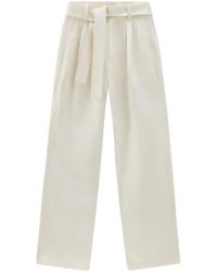 Woolrich - Belted Straight-Leg Trousers - Lyst