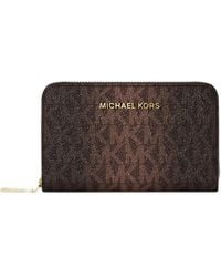 Michael Kors - Small Logo And Leather Wallet - Lyst