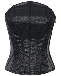 Elisabetta Franchi - Faux Leather Corset Top - Lyst