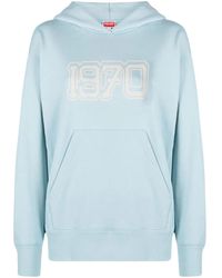 KENZO - Logo Print Cotton Hoodie - Lyst