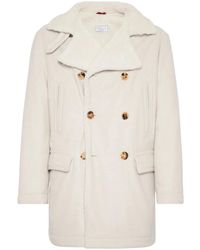 Brunello Cucinelli - Manteau En Laine À Boutonnière Croisée - Lyst