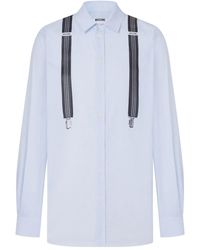 Moschino - Katoenen Overhemd Met Bretels Print - Lyst
