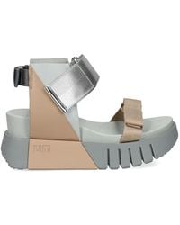 United Nude - Delta Run Panelled Metallic Sandals - Lyst
