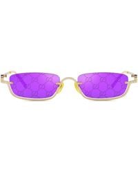 Gucci - GG Logo Rectangle-frame Sunglasses - Lyst
