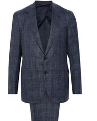 Canali - Check-Pattern Single-Breasted Suit - Lyst