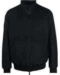 Giorgio Armani - Embroidered-Logo Zip-Up Jacket - Lyst