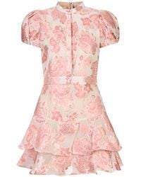 Alice + Olivia - Loryn Floral-Jacquard Mini Dress - Lyst