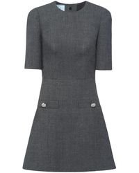 Prada - Mini-Jurk Verfraaid Met Knoop - Lyst