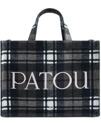Patou - Medium Check Logo-Print Tote Bag - Lyst