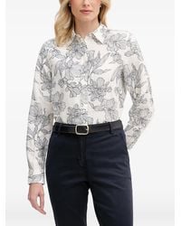 GANT - Floral-Print Long-Sleeve Shirt - Lyst